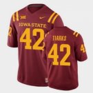 Men's Iowa State Cyclones #42 Jack Tiarks College Football Cardinal Replica Jersey
