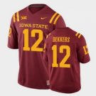 Men's Iowa State Cyclones #12 Hunter Dekkers College Football Cardinal Replica Jersey