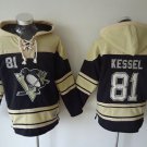 Men's Pittsburgh Penguins #81 Phil Kessel Black Sawyer Hooded Sweatshirt Stitched Hoodie Jersey