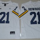 Men's Michigan Wolverines #21 Desmond Howard White Stitched Jersey