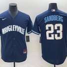 Men's Chicago Cubs #23 Ryne Sandberg Navy City Connect Cool Base Stitched Baseball Jersey