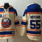 Men's New York Islanders #55 Johnny Boychuk Cream Sawyer Hooded Sweatshirt Stitched Jersey