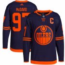 Men's Edmonton Oilers #97 Connor McDavid Navy 50th anniversary Hockey Stitched Jersey