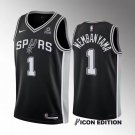 San Antonio Spurs #1 Victor Wembanyama Black 2022/23 Icon Edition Stitched Jersey