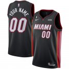 Men's Miami Heat Customized Black Icon Edition With NO.6 Patch Stitched Basketball Jersey