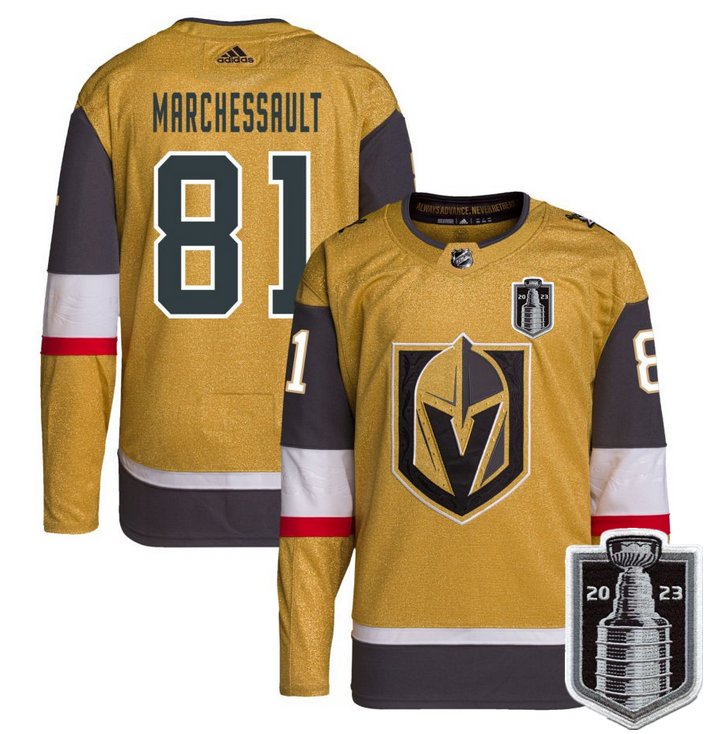 NHL Knights 81 Jonathan Marchessault Gold 2023 Stanley Cup