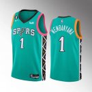 San Antonio Spurs #1 Victor Wembanyama Teal 2022/23 City Edition Swingman With NO.6 Patch Jersey