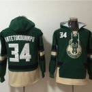 Men's Milwaukee Bucks #34 Giannis Antetokounmpo Green Hoodie Jersey