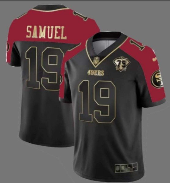 Nike 49ers 19 Deebo Samuel Red with 75th patch Vapor Limited Men Jersey