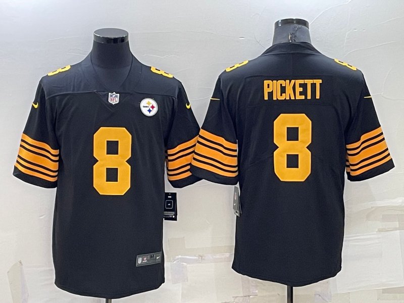 Pittsburgh Steelers 8 Kenny Pickett Black Color Rush Limited Stitched