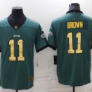 Men's Philadelphia Eagles #11 A. J. Brown Green Gold Vapor Untouchable Limited Stitched Jersey
