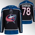 Men's Columbus Blue Jackets #78 Damon Severson Black 2022-23 Reverse Retro Stitched Jersey