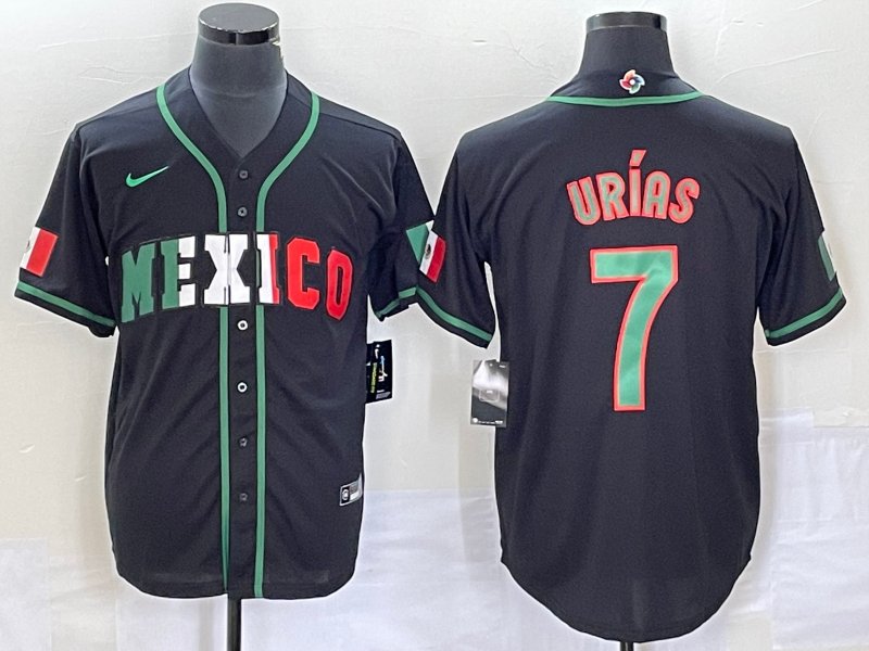 Men's Mexico Baseball 7 Julio Urías 2023 Black World Baseball With