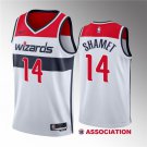 Men's Washington Wizards #14 Landry Shamet White Association Edition Stitched Basketball Jersey