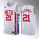 Men's Brooklyn Nets #21 Noah Clowney White 2023 Draft Classic Edition Stitched Jersey