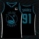Men's Golden State Warriors x San Jose Sharks #91 Black Basketball Jersey