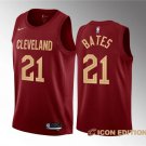 Men's Cleveland Cavaliers #21 Emoni Bates Red 2023 Draft Icon Edition Stitched Jersey
