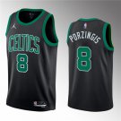 Men's Boston Celtics #8 Kristaps Porzingis Black 2023 Draft Statement Edition Stitched Jersey