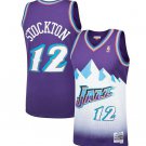 Men's Utah Jazz #12 John Stockton Purple 1996-97 Hardwood Classic Stitched Jersey