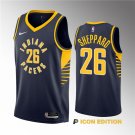Men's Indiana Pacers #26 Ben Sheppard Navy 2023 Draft Icon Edition Stitched Basketball Jersey