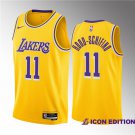 Men's Los Angeles Lakers #11 Jalen Hood-Schifino Yellow 2023 Draft Icon Edition Stitched Jersey