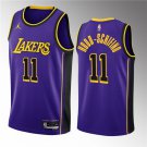 Men's Los Angeles Lakers #11 Jalen Hood-Schifino Purple 2023 Draft Statement Edition Stitched Jersey