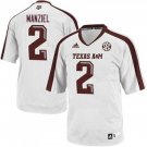 Men's Texas A&M Aggies Lions #2 Johnny Manziel White Stitched Football Jersey