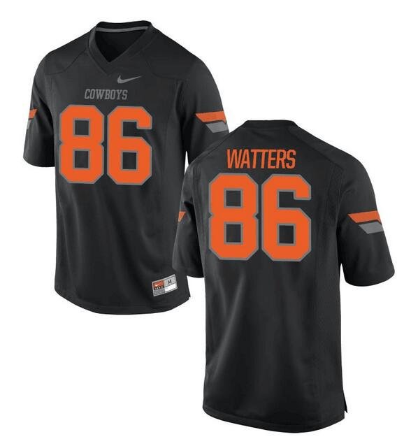 Men's Oklahoma State Cowboys Customized Black Stitched Football Jersey