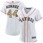 Houston Astros #44 Yordan Alvarez White 2023 Gold Collection & World Serise Champions Patch Jersey