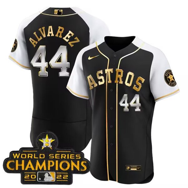 Men's Astros World Series Black Gold Special Jersey - All Stitched