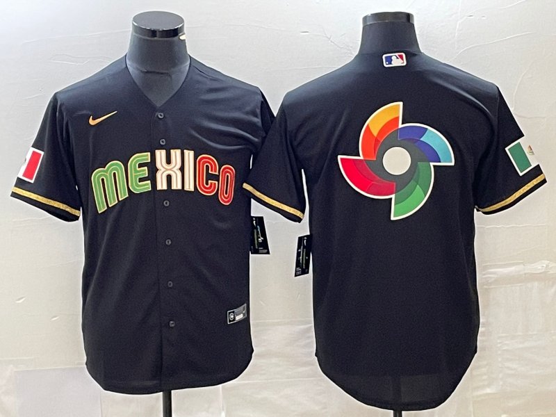Men's Mexico Baseball Black 2023 World Baseball Classic Team Big Logo