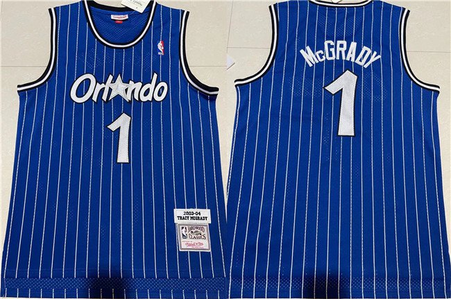 Men's Orlando Magic #1 Tracy McGrady Blue Stitched Basketball Jersey