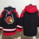 Men's Ottawa Senators Blank Black Ageless Must-Have Lace-Up Pullover Hoodie Stitched Jersey