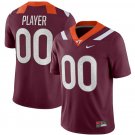 Men's Virginia Tech ACTIVE PLAYER Custom Maroon Stitched Football Jersey