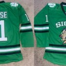 Men's North Dakota Fighting Hawks #11 Zach Parise Green Stitched Jersey