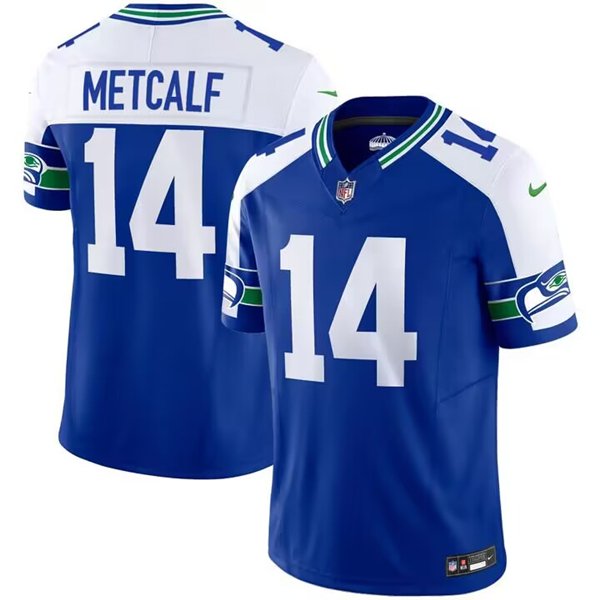 Seattle Seahawks 14 D.K. Metcalf Royal 2023 F.U.S.E. Throwback Vapor