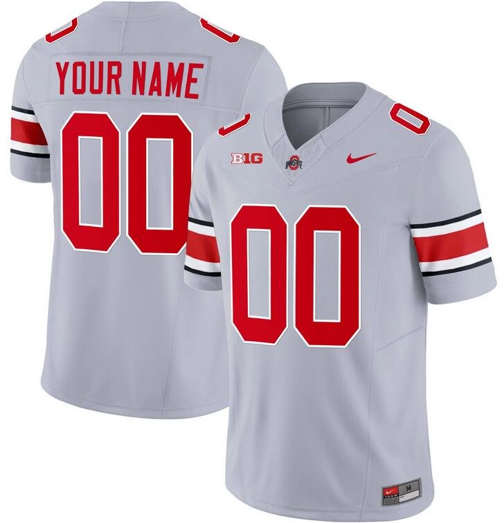 Men's Ohio State Buckeyes Active Player Custom Gray 2023 F.U.S.E. Limited Stitched Football Jersey