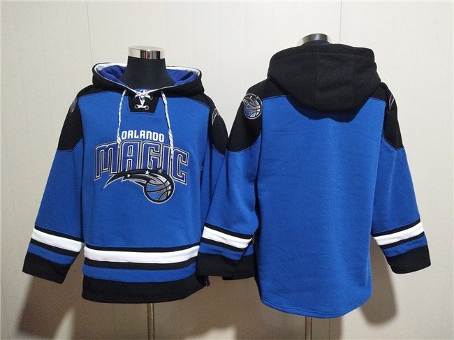 Men's Orlando Magic Blank Blue Ageless Must-Have Lace-Up Pullover Hoodie Jersey