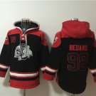 Men's Chicago Blackhawks #98 Connor Bedard Black Lace-Up Pullover Hoodie Jersey