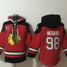 Men's Chicago Blackhawks #98 Connor Bedard Red Lace-Up Pullover Hoodie Jersey