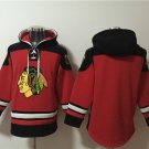 Men's Chicago Blackhawks Blank Red Lace-Up Pullover Hoodie Jersey