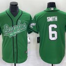Men's Philadelphia Eagles #6 DeVonta Smith Green Cool Base Stitched Baseball Jersey