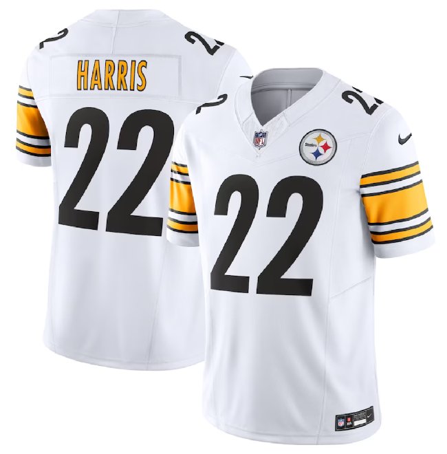 Pittsburgh Steelers #22 Najee Harris White 2023 F.U.S.E. Vapor ...