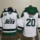 Men's New York Jets #20 Breece Hall White Ageless Must-Have Lace-Up Pullover Hoodie Jersey