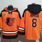 Men's Baltimore Orioles #8 Cal Ripken Jr. Orange Ageless Must-Have Lace-Up Pullover Hoodie Jersey