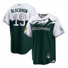 Colorado Rockies #19 Charlie Blackmon Green 2022 City Connect Cool Base Stitched Baseball Jersey