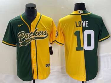 Green Bay Packers #10 Jersey Jordan Love Inverted Legend Gold