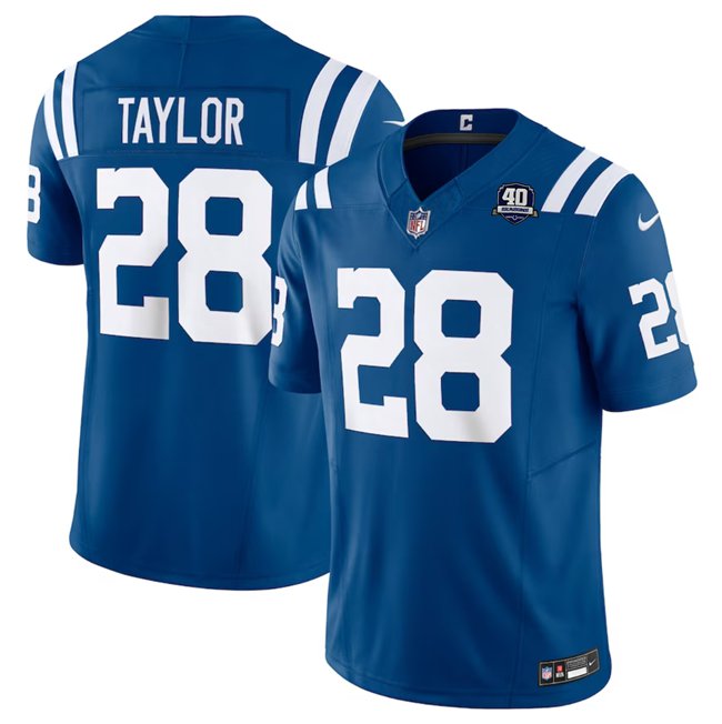 Indianapolis Colts #28 Jonathan Taylor Blue Vapor F.U.S.E 40th