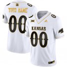 Kansas Jayhawks ACTIVE PLAYER Custom White/Gold 2023 F.U.S.E. Vapor Limited Stitched Jersey