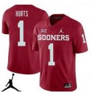 Men's Oklahoma Sooners #1 Jalen Hurts Red Stitched College Football Jersey